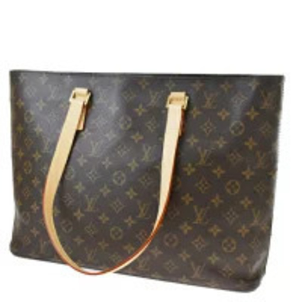 Louis Vuitton Luco Tote Bag Monogram Leather Shoulder Bag Brown